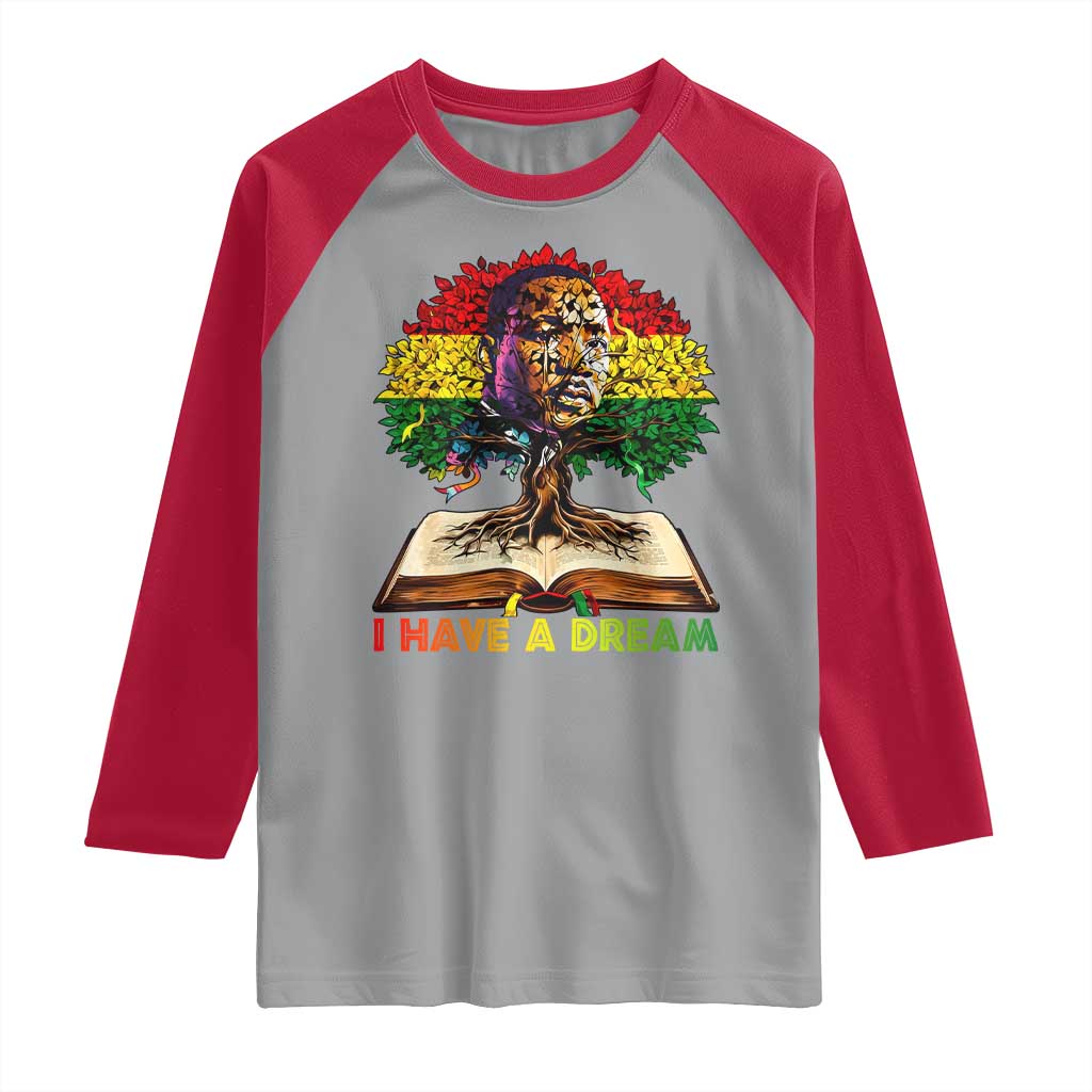 Martin Luther King Jr Raglan Shirt Black History Month Melanin African - Wonder Print Shop