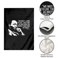 Martin Luther King Jr Garden Flag We Must Learn to Live Together as Brothers MLK Quote - Wonder Print Shop