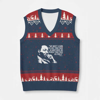Martin Luther King Jr V-Neck Knit Sweater Vest We Must Learn to Live Together as Brothers MLK Quote - Wonder Print Shop