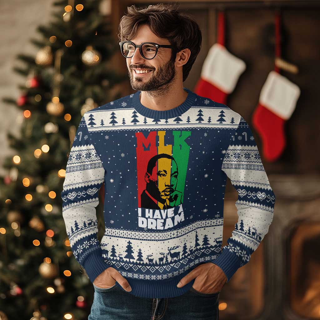 Martin Luther King Jr Ugly Christmas Sweater I Have Dream MLK Quote - Wonder Print Shop