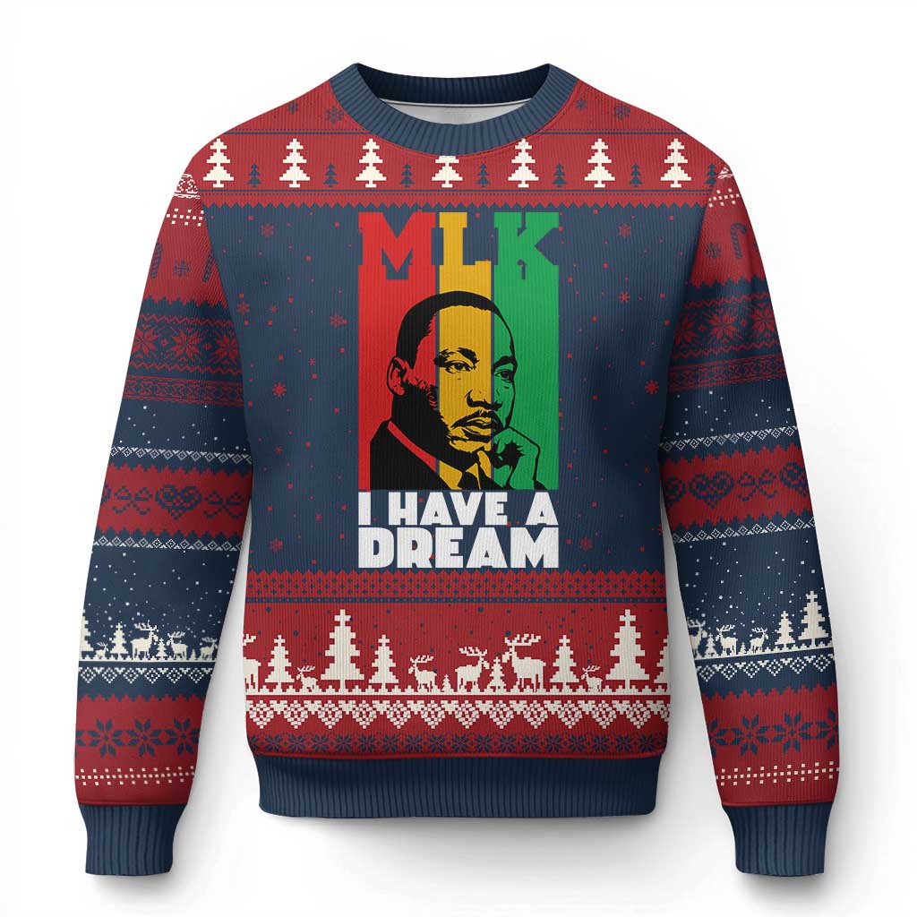 Martin Luther King Jr Ugly Christmas Sweater I Have Dream MLK Quote - Wonder Print Shop