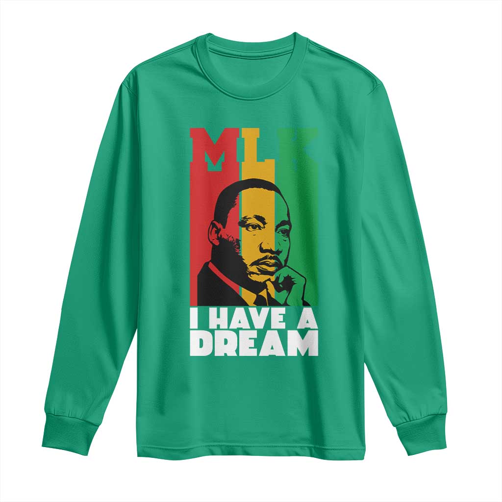 Martin Luther King Jr Long Sleeve Shirt I Have Dream MLK Quote - Wonder Print Shop