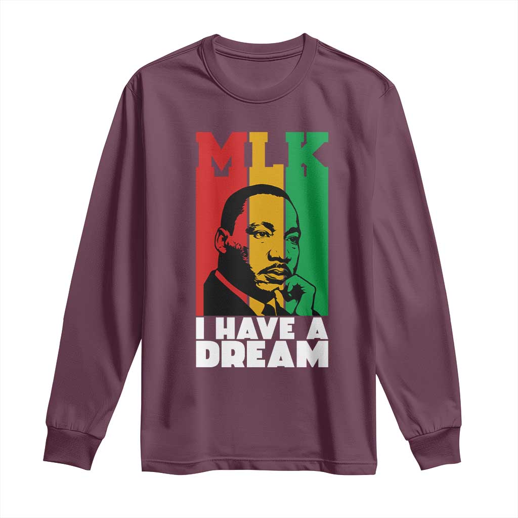 Martin Luther King Jr Long Sleeve Shirt I Have Dream MLK Quote - Wonder Print Shop