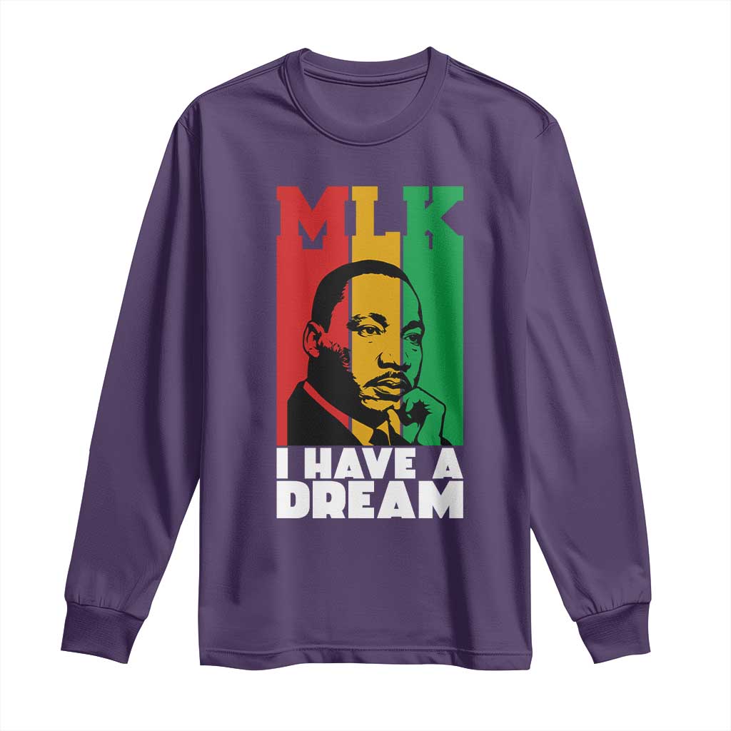 Martin Luther King Jr Long Sleeve Shirt I Have Dream MLK Quote - Wonder Print Shop