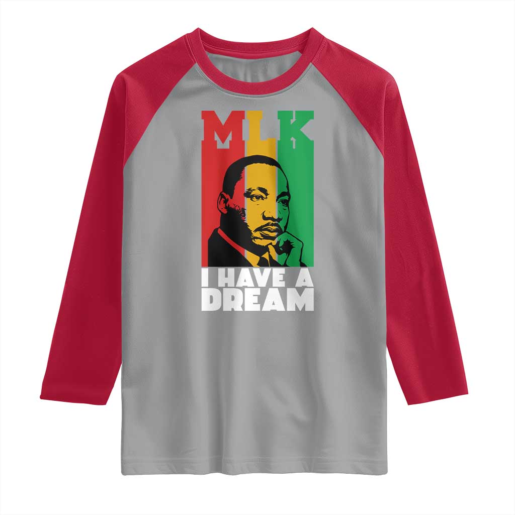 Martin Luther King Jr Raglan Shirt I Have Dream MLK Quote - Wonder Print Shop