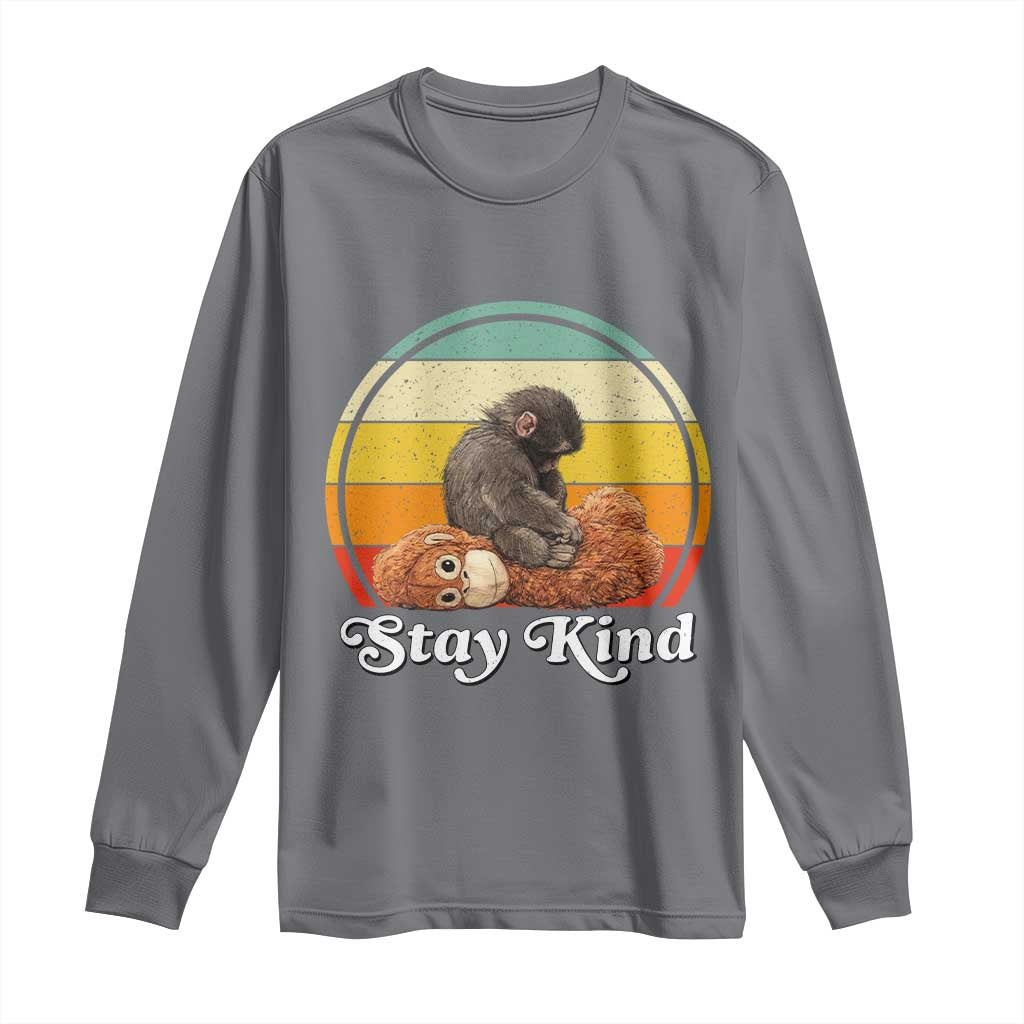 Punch Mokey Long Sleeve Shirt Viral Trend Baby Monkey Stay Kind