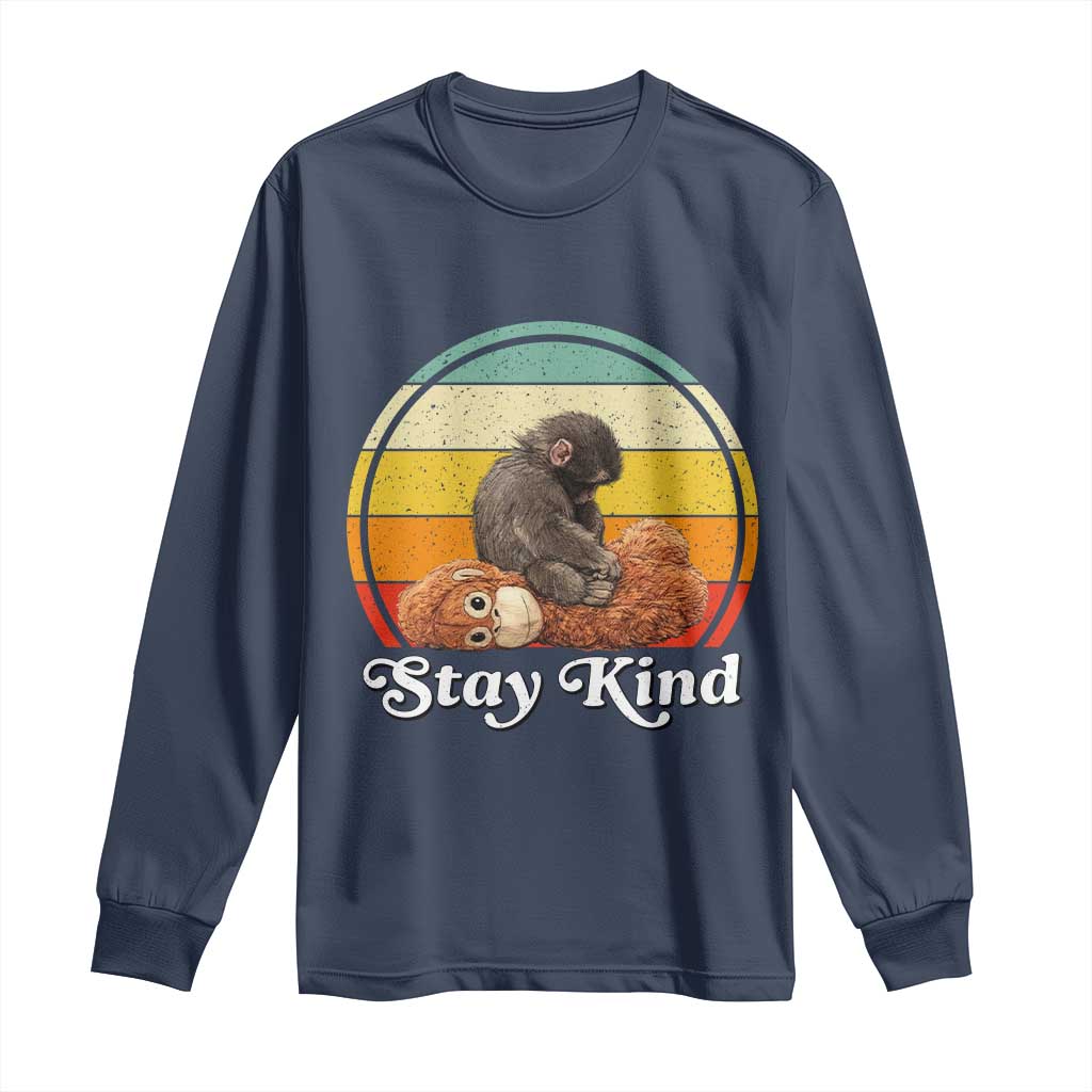 Punch Mokey Long Sleeve Shirt Viral Trend Baby Monkey Stay Kind