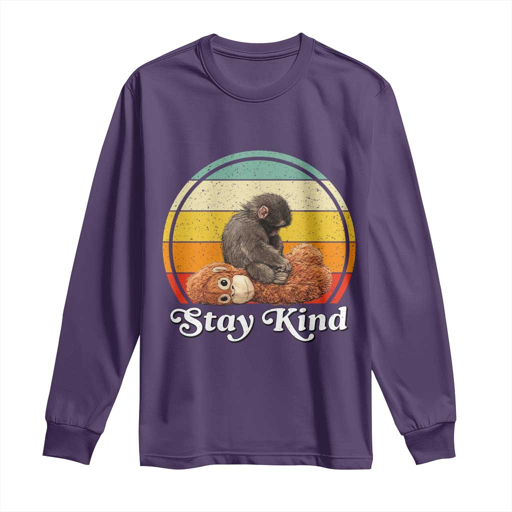 Punch Mokey Long Sleeve Shirt Viral Trend Baby Monkey Stay Kind