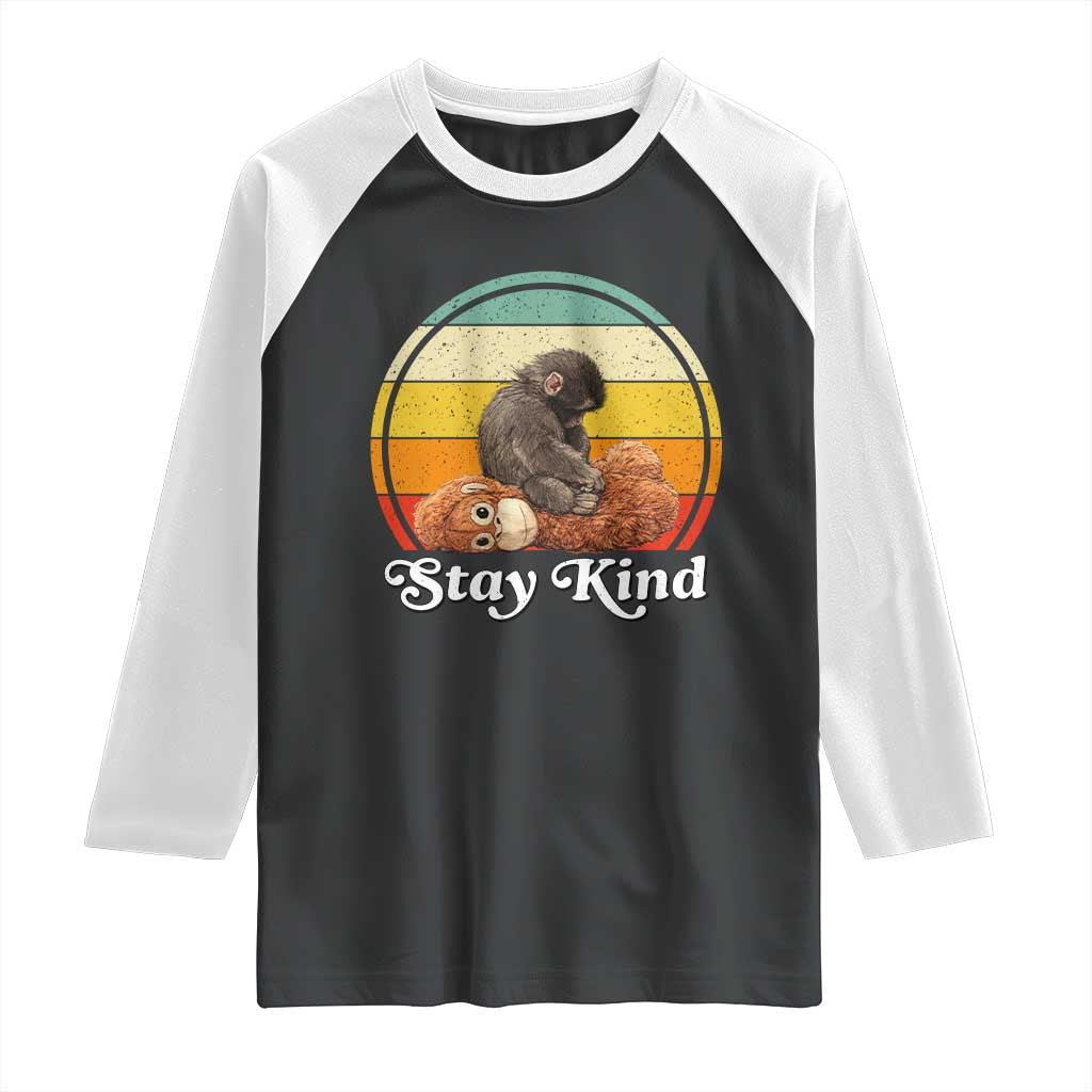 Punch Mokey Raglan Shirt Viral Trend Baby Monkey Stay Kind
