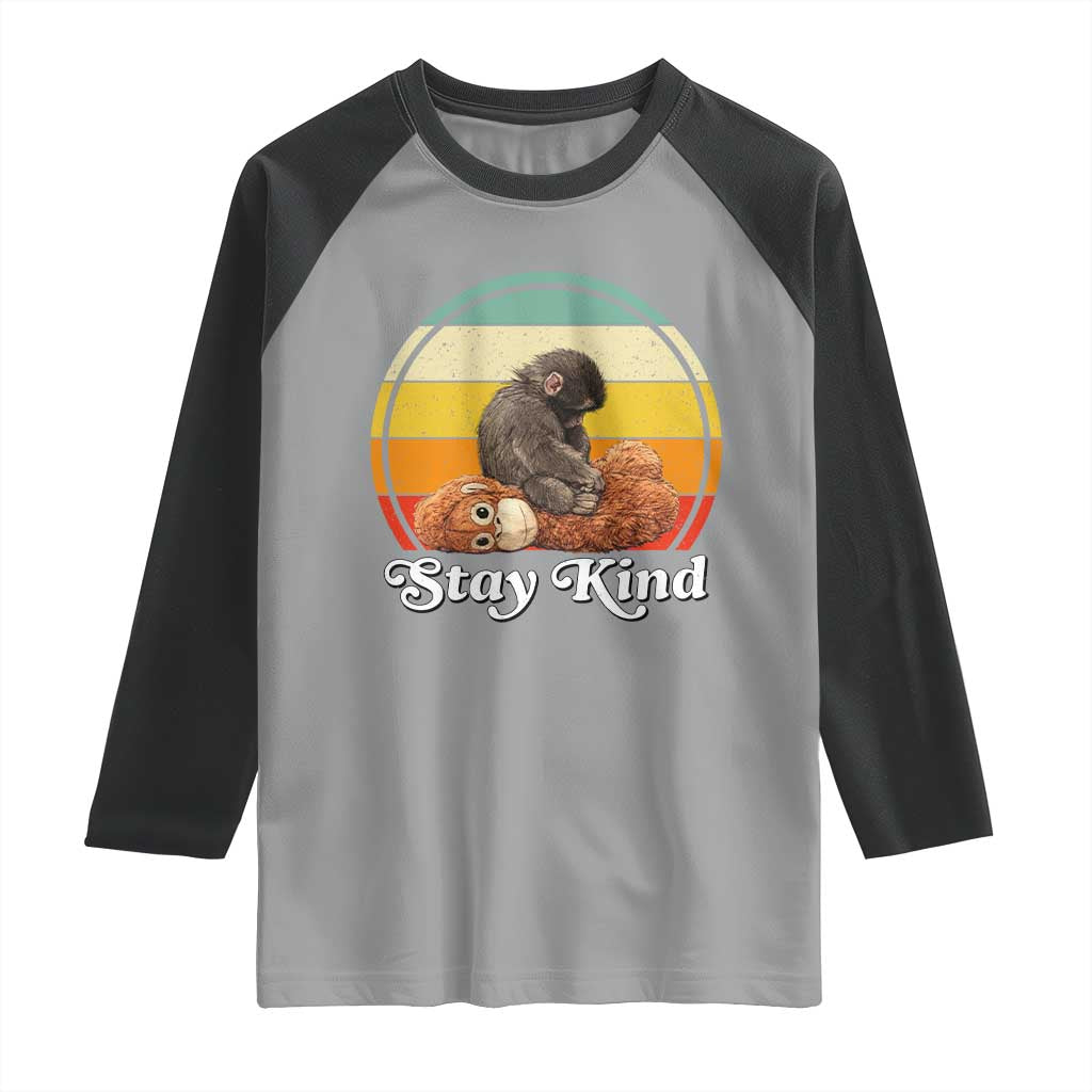 Punch Mokey Raglan Shirt Viral Trend Baby Monkey Stay Kind