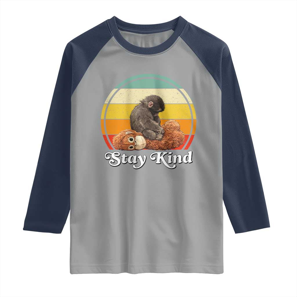 Punch Mokey Raglan Shirt Viral Trend Baby Monkey Stay Kind