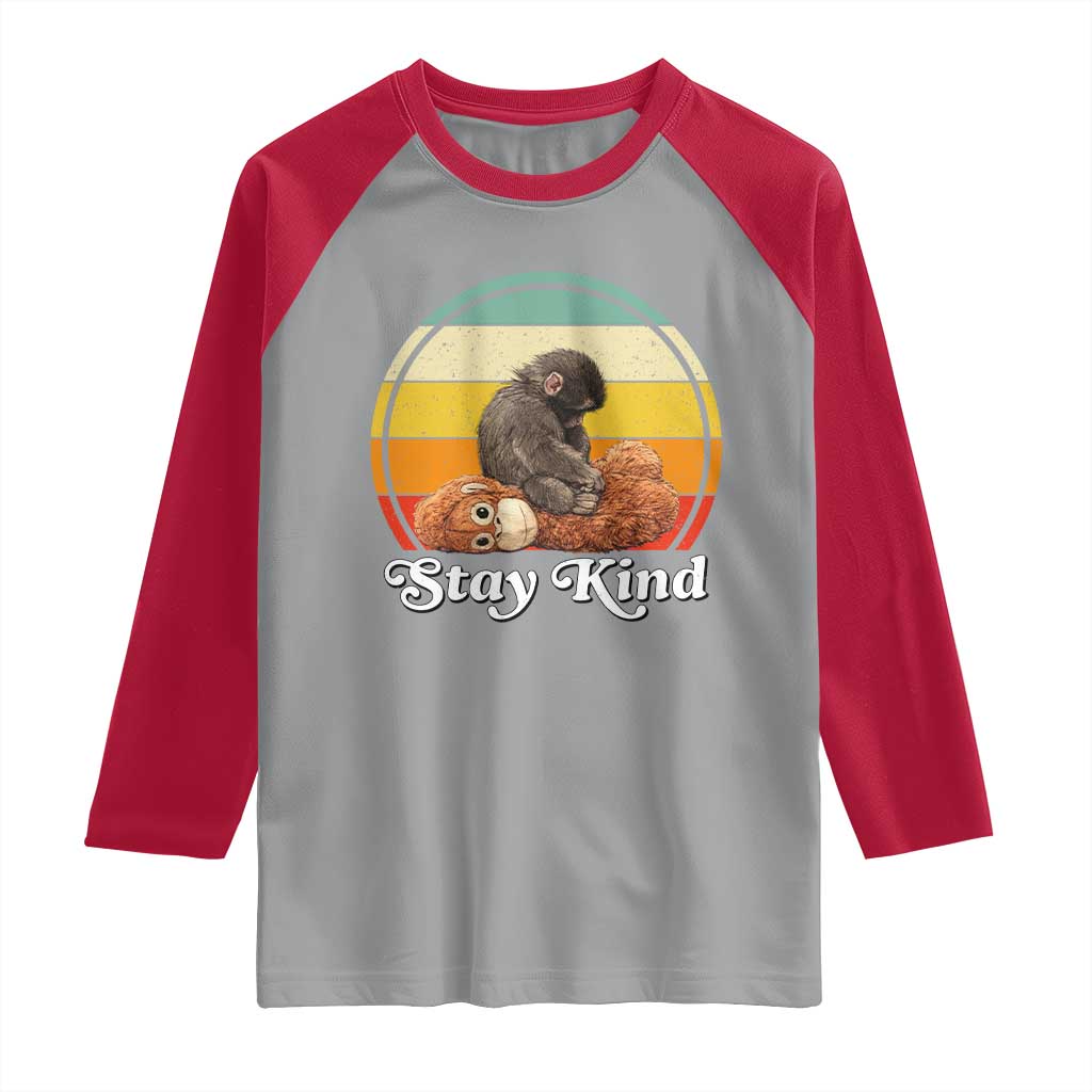 Punch Mokey Raglan Shirt Viral Trend Baby Monkey Stay Kind