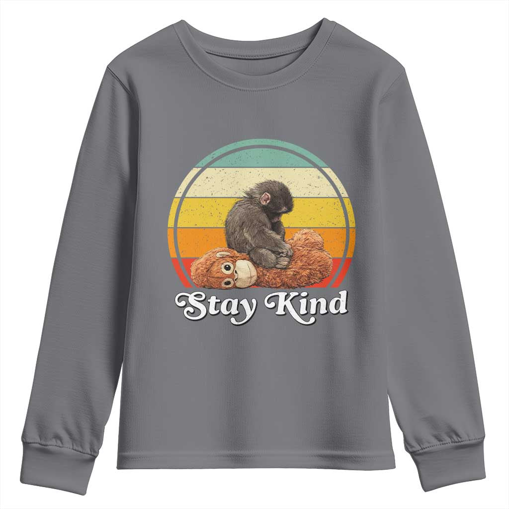 Punch Mokey Youth Sweatshirt Viral Trend Baby Monkey Stay Kind