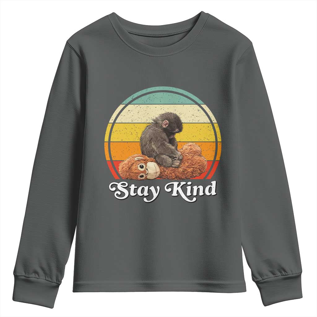 Punch Mokey Youth Sweatshirt Viral Trend Baby Monkey Stay Kind