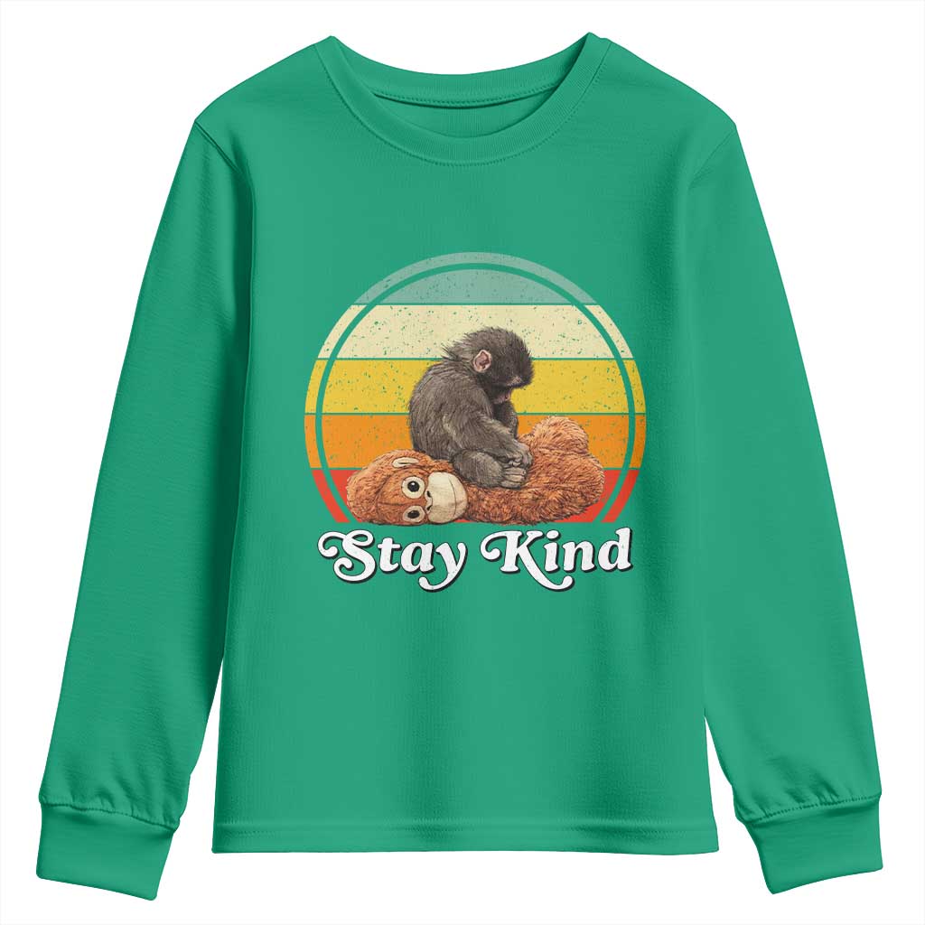 Punch Mokey Youth Sweatshirt Viral Trend Baby Monkey Stay Kind
