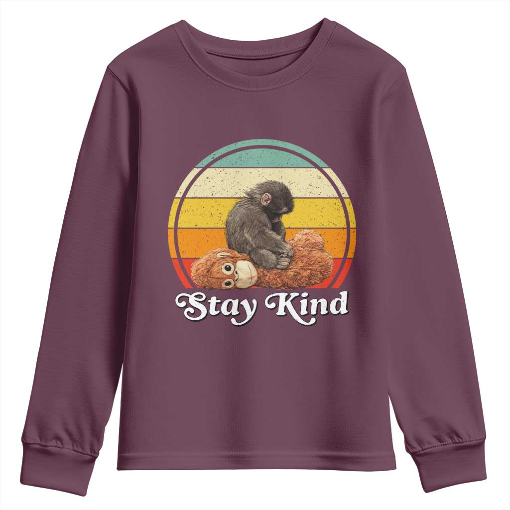Punch Mokey Youth Sweatshirt Viral Trend Baby Monkey Stay Kind