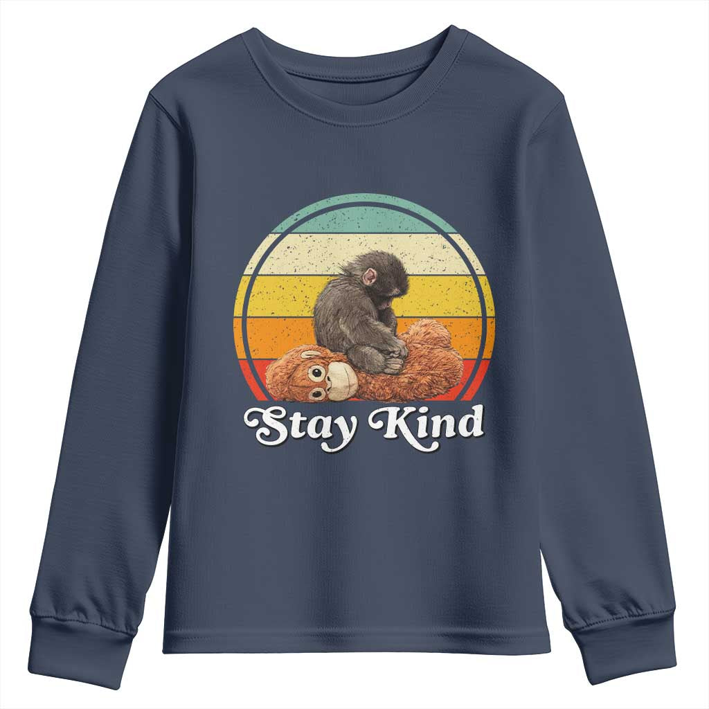 Punch Mokey Youth Sweatshirt Viral Trend Baby Monkey Stay Kind