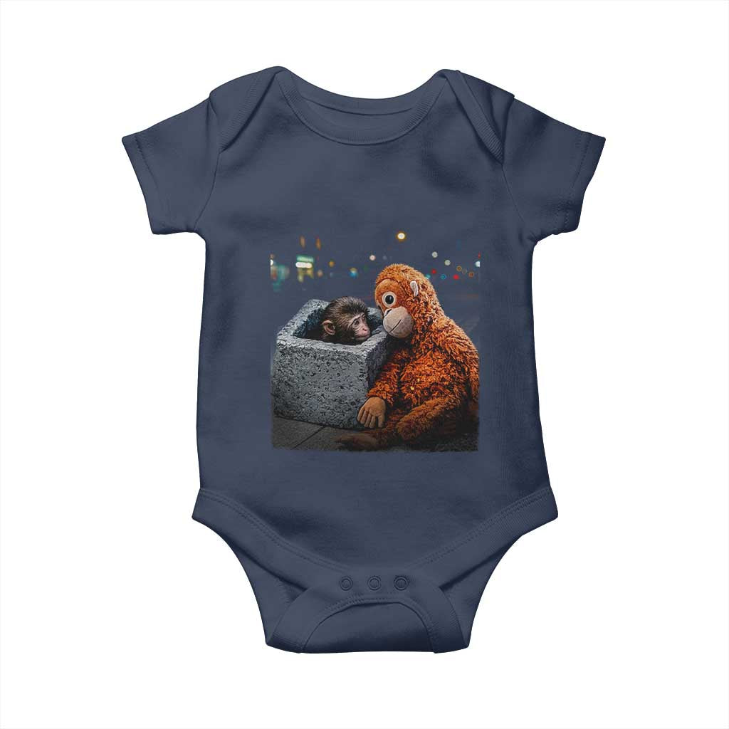 Punch Mokey Baby Onesie Viral Trend Baby Monkey Streets Meme