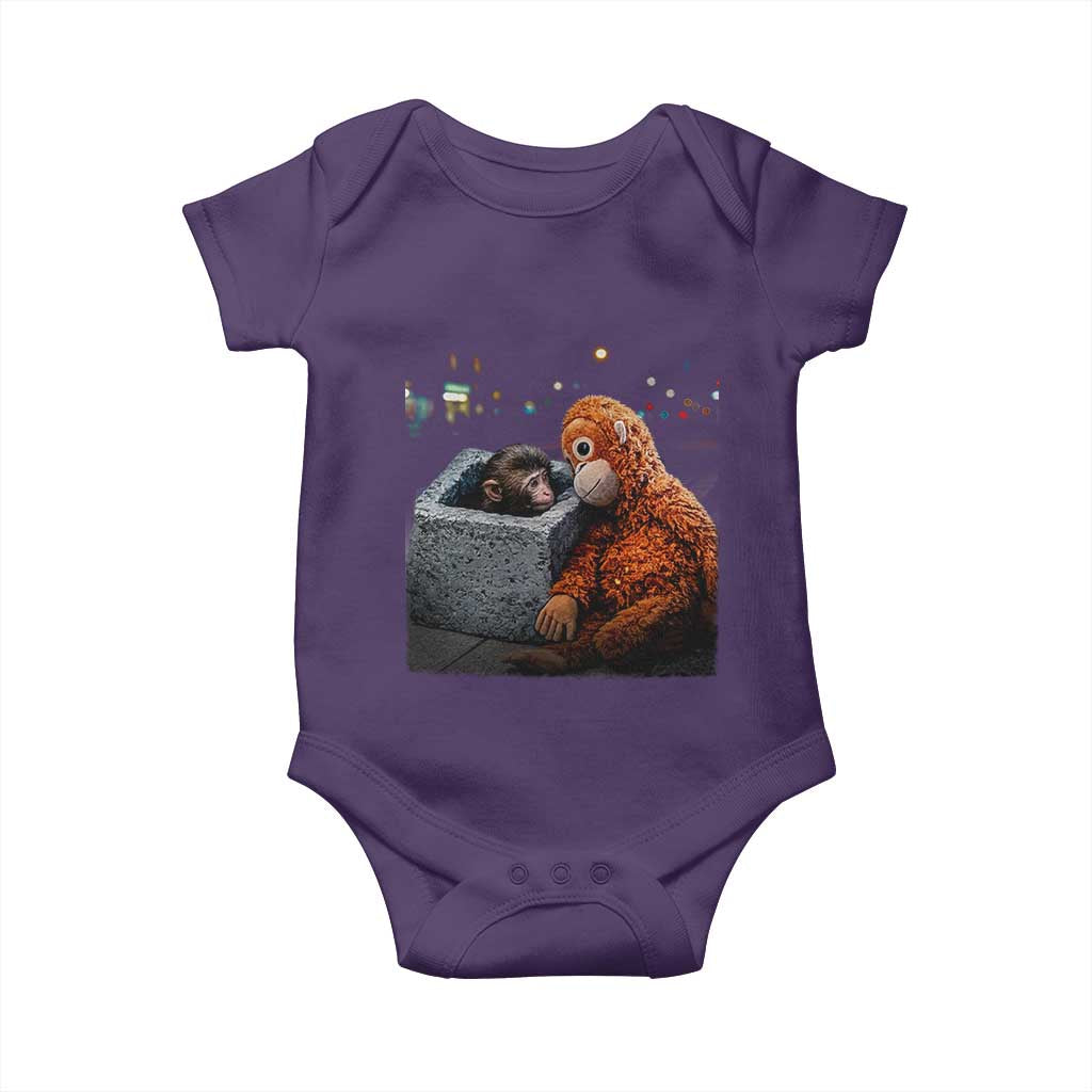 Punch Mokey Baby Onesie Viral Trend Baby Monkey Streets Meme