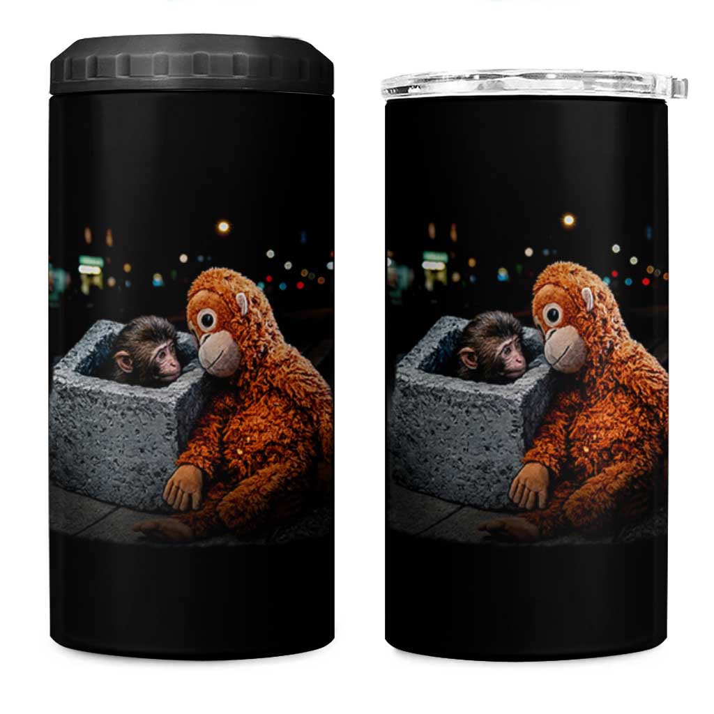 Punch Mokey 4 in 1 Can Cooler Tumbler Viral Trend Baby Monkey Streets Meme