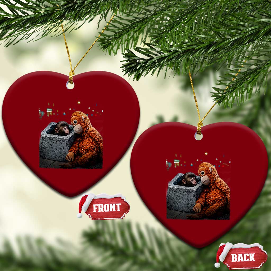 Punch Mokey Ceramic Ornament Viral Trend Baby Monkey Streets Meme