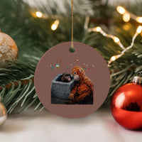 Punch Mokey Ceramic Ornament Viral Trend Baby Monkey Streets Meme