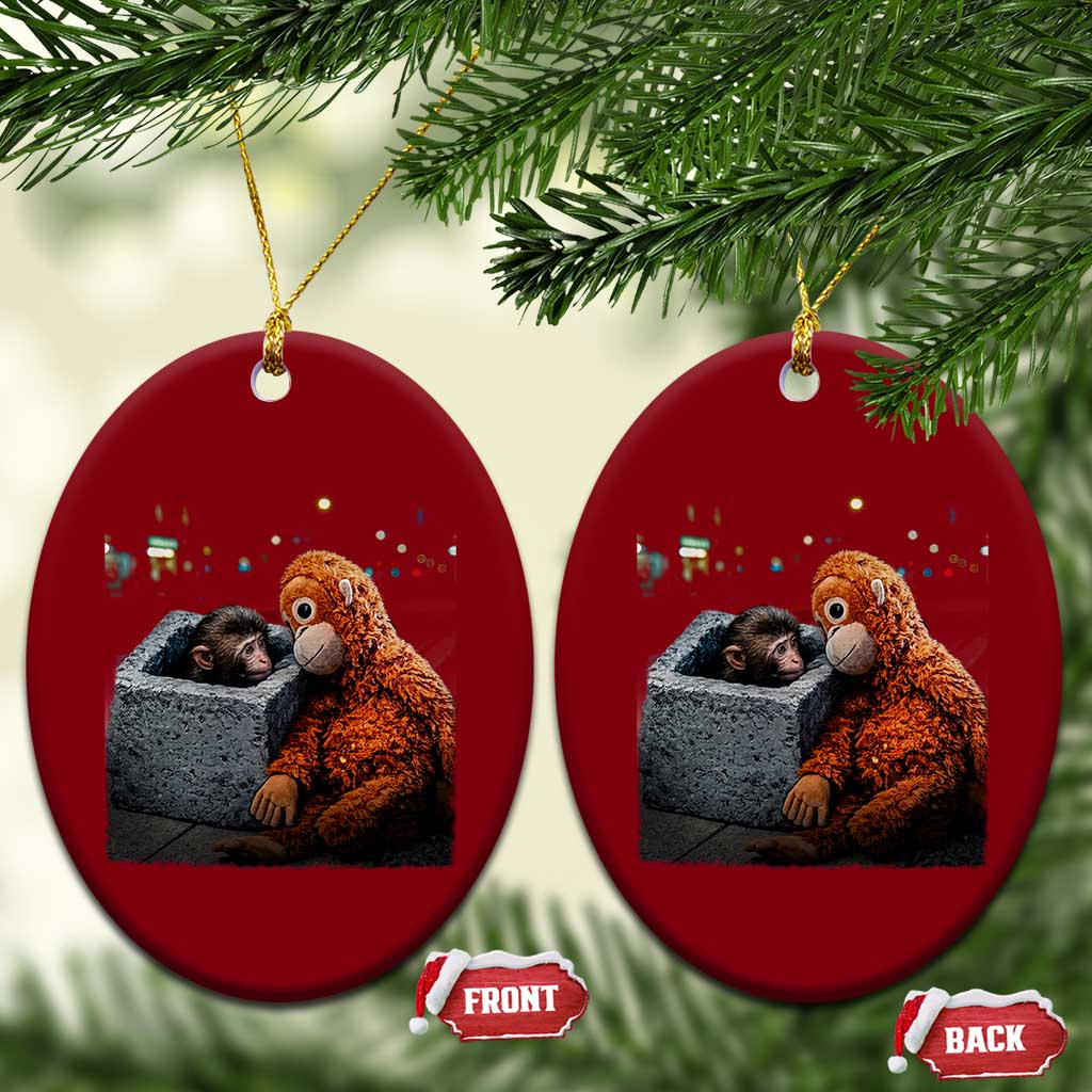Punch Mokey Ceramic Ornament Viral Trend Baby Monkey Streets Meme