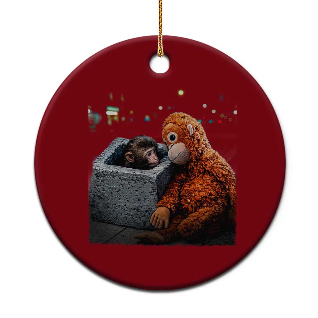 Punch Mokey Ceramic Ornament Viral Trend Baby Monkey Streets Meme
