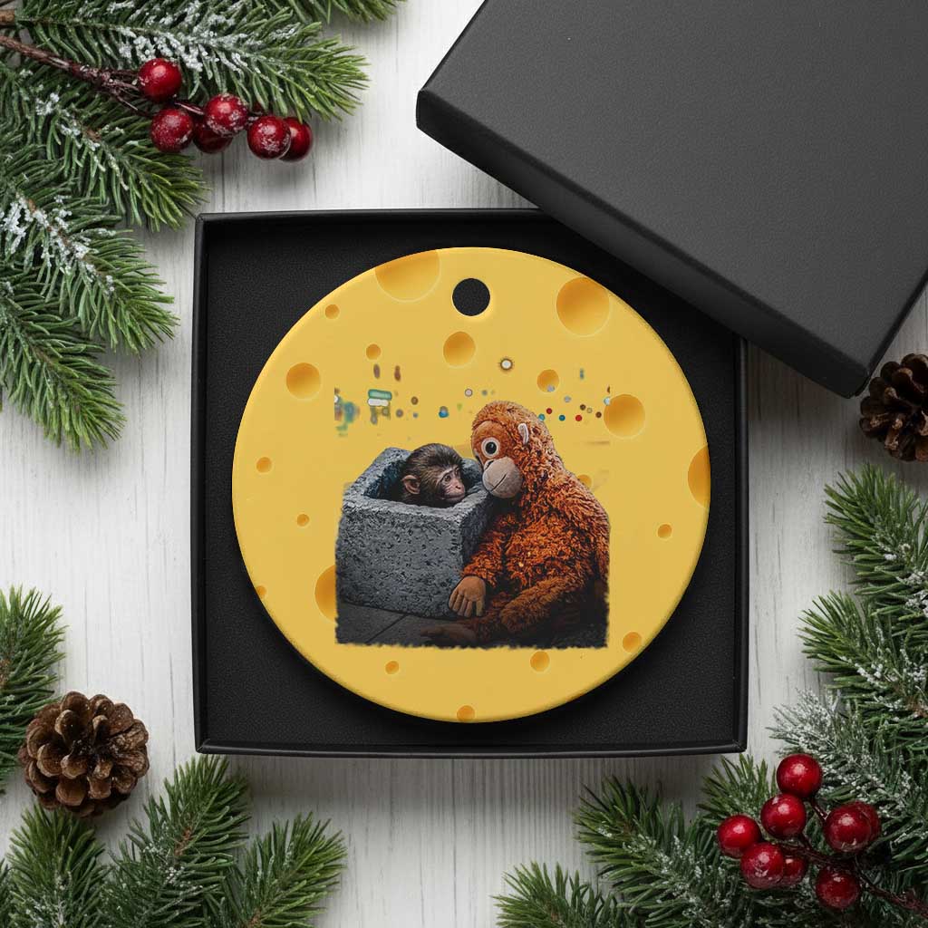 Punch Mokey Ceramic Ornament Viral Trend Baby Monkey Streets Meme