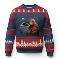 Punch Mokey Ugly Christmas Sweater Viral Trend Baby Monkey Streets Meme