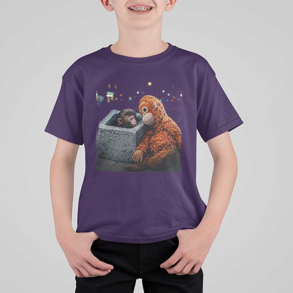 Punch Mokey T Shirt For Kid Viral Trend Baby Monkey Streets Meme