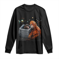 Punch Mokey Long Sleeve Shirt Viral Trend Baby Monkey Streets Meme