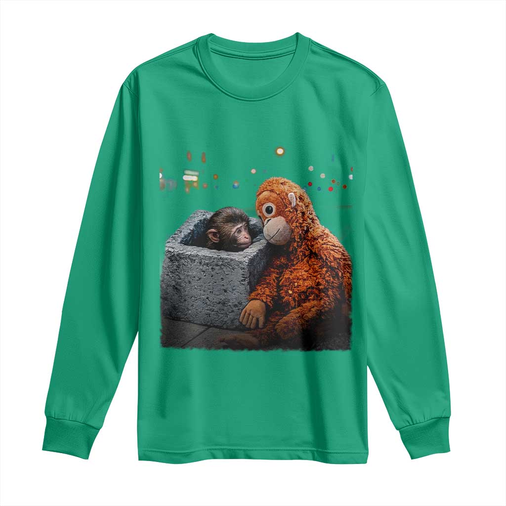 Punch Mokey Long Sleeve Shirt Viral Trend Baby Monkey Streets Meme