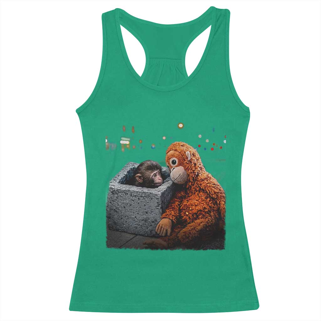 Punch Mokey Racerback Tank Top Viral Trend Baby Monkey Streets Meme
