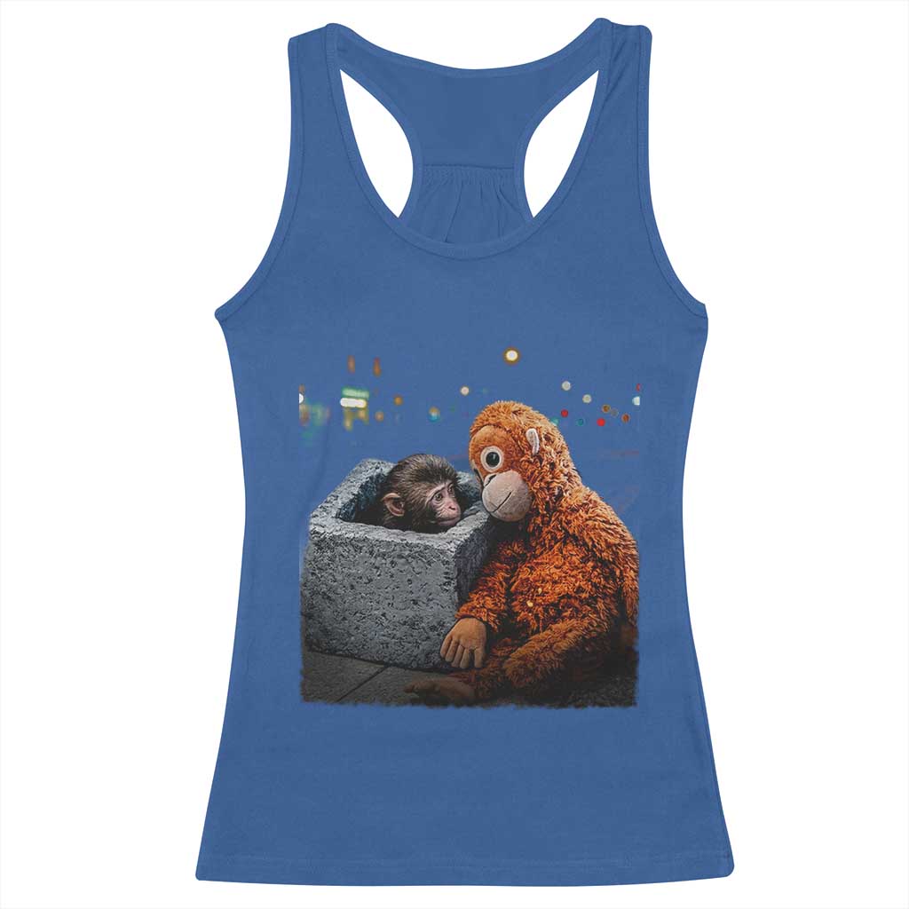 Punch Mokey Racerback Tank Top Viral Trend Baby Monkey Streets Meme