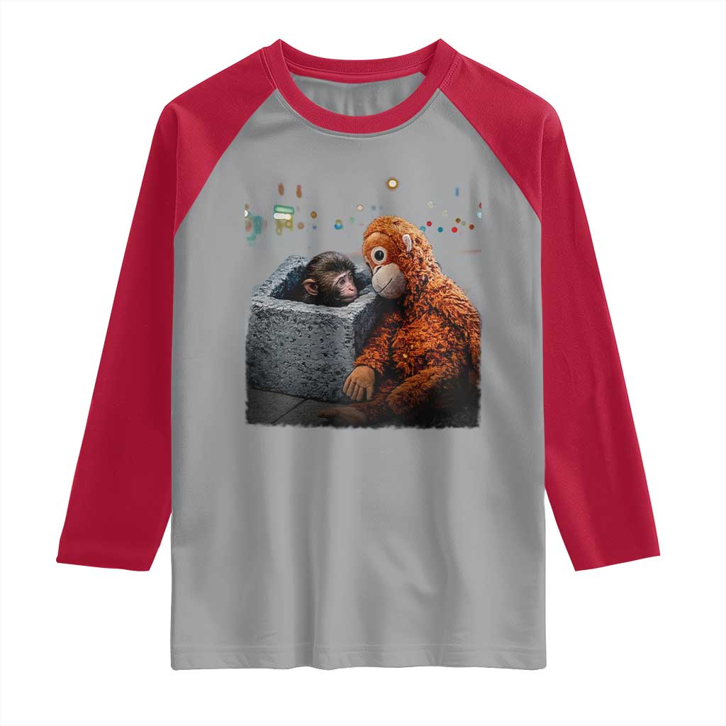 Punch Mokey Raglan Shirt Viral Trend Baby Monkey Streets Meme