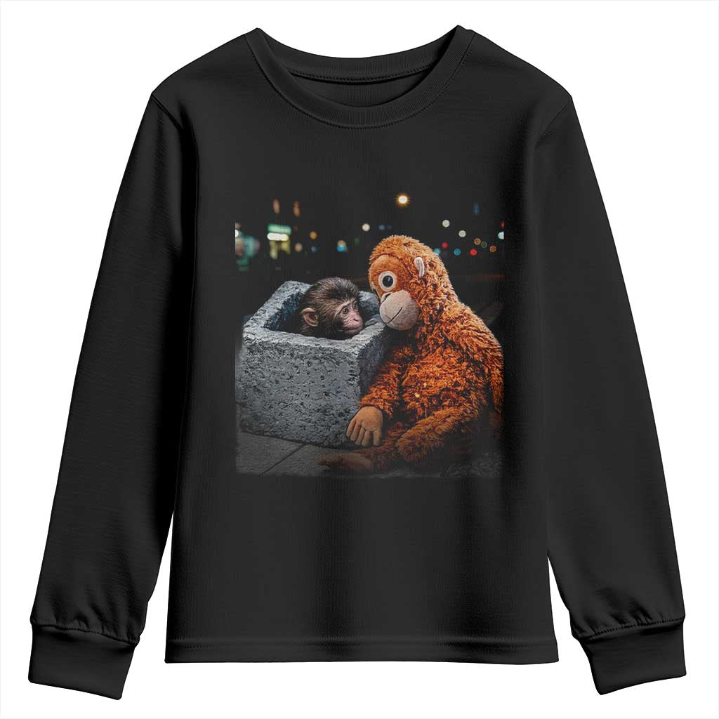 Punch Mokey Youth Sweatshirt Viral Trend Baby Monkey Streets Meme
