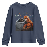 Punch Mokey Youth Sweatshirt Viral Trend Baby Monkey Streets Meme