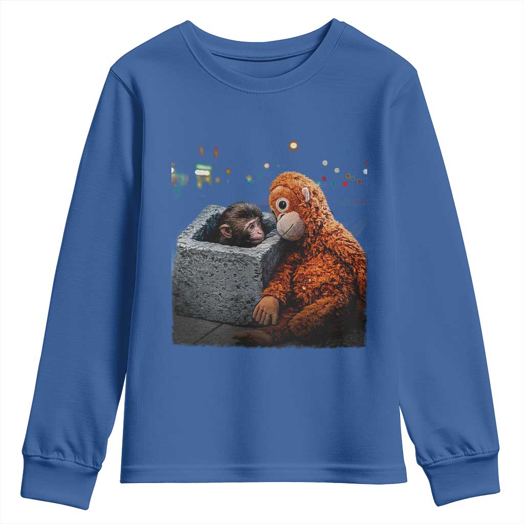 Punch Mokey Youth Sweatshirt Viral Trend Baby Monkey Streets Meme