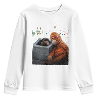 Punch Mokey Youth Sweatshirt Viral Trend Baby Monkey Streets Meme