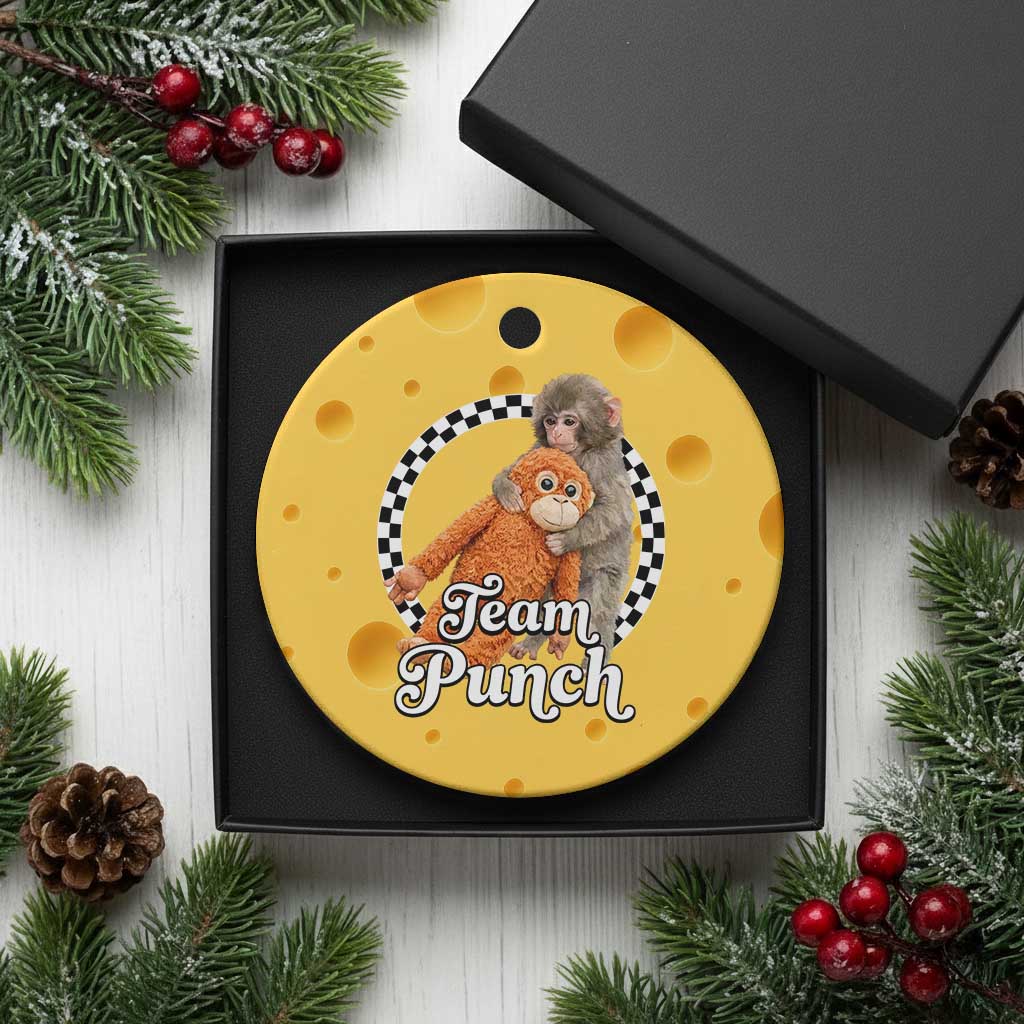 Punch Mokey Ceramic Ornament Baby Monkey And Plush Toy Viral Trend
