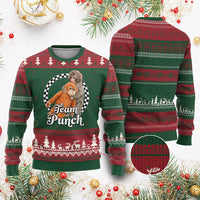 Punch Mokey Ugly Christmas Sweater Baby Monkey And Plush Toy Viral Trend