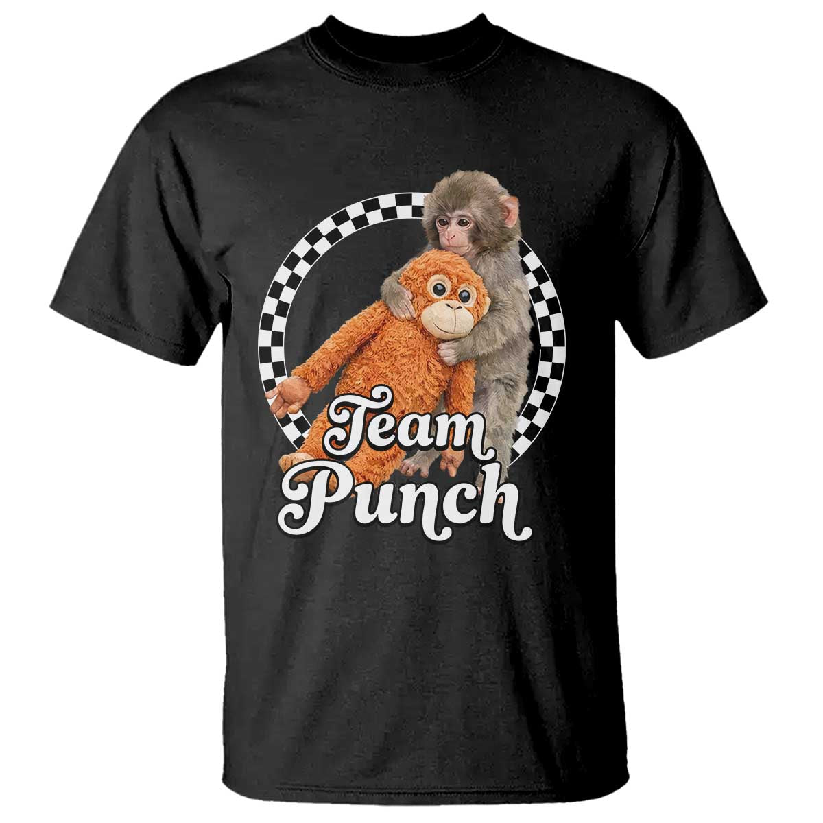Punch Mokey T Shirt Baby Monkey And Plush Toy Viral Trend