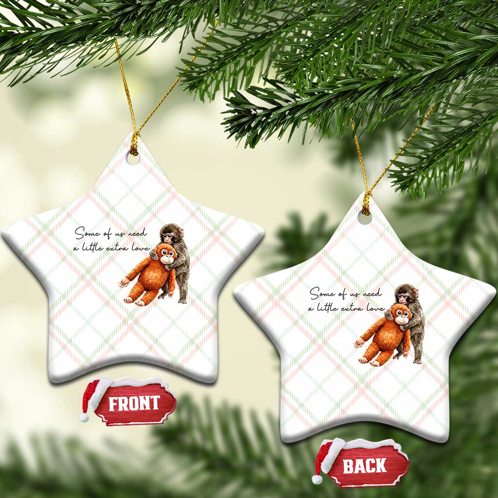 Punch Mokey Ceramic Ornament Some Of Us Need a Little Extra Love