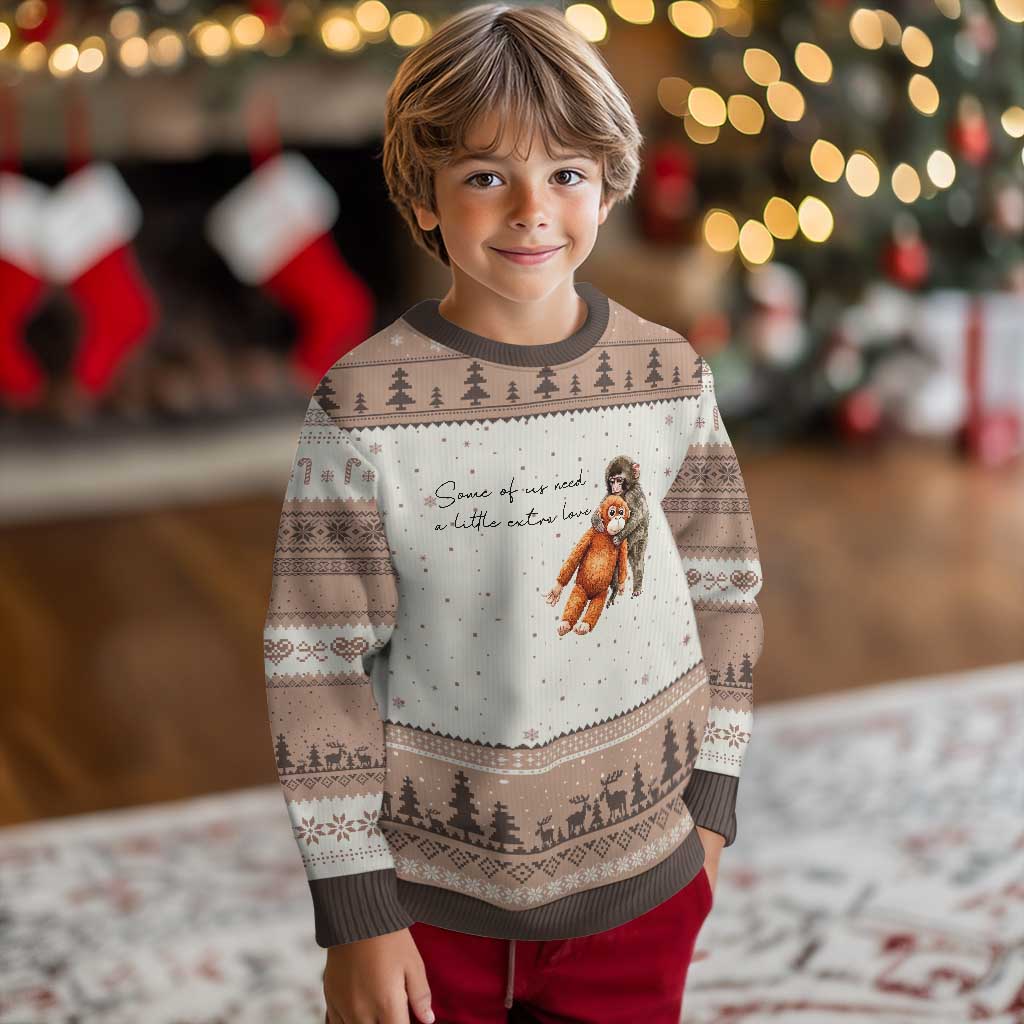Punch Mokey Ugly Christmas Sweater Some Of Us Need a Little Extra Love