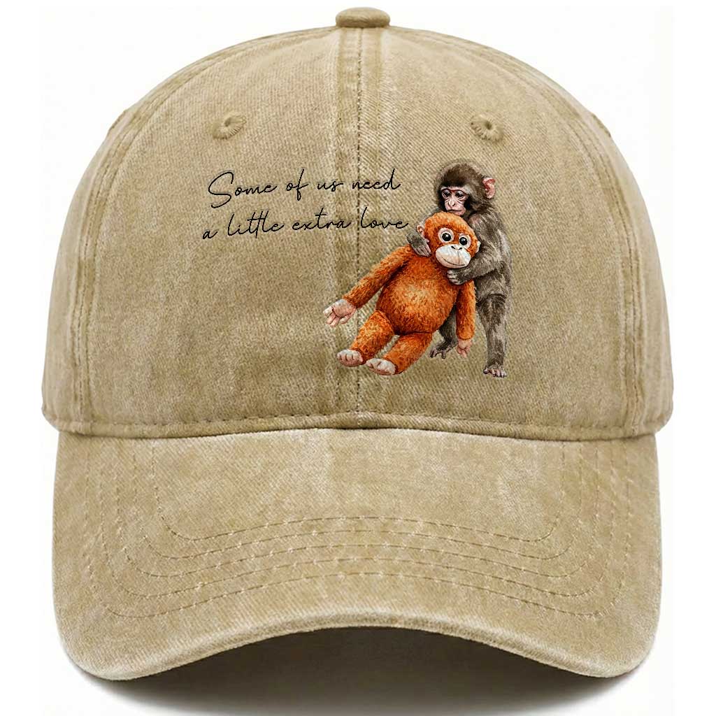 Punch Mokey Washed Cotton Baseball Cap Some Of Us Need a Little Extra Love