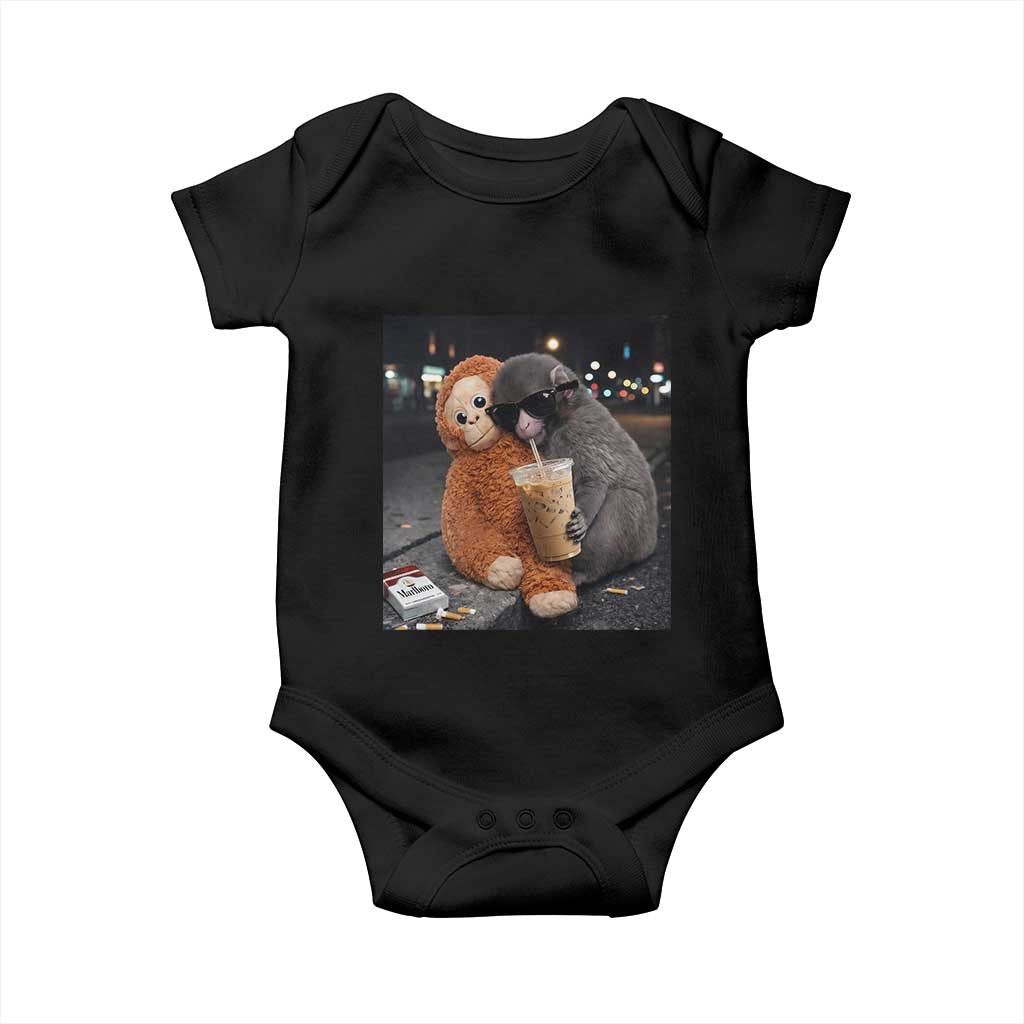 Punch Mokey Baby Onesie Funny Drinking Diet Coke Sunglasses Street Meme