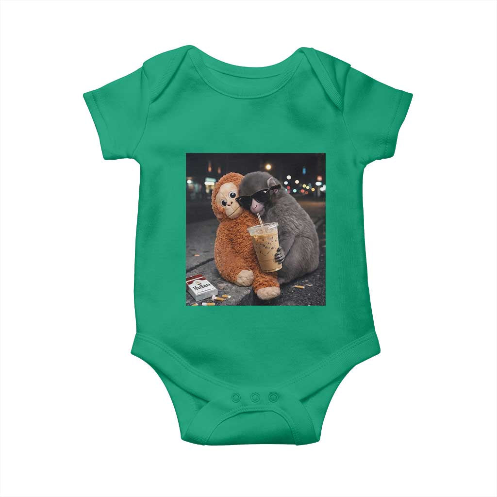 Punch Mokey Baby Onesie Funny Drinking Diet Coke Sunglasses Street Meme