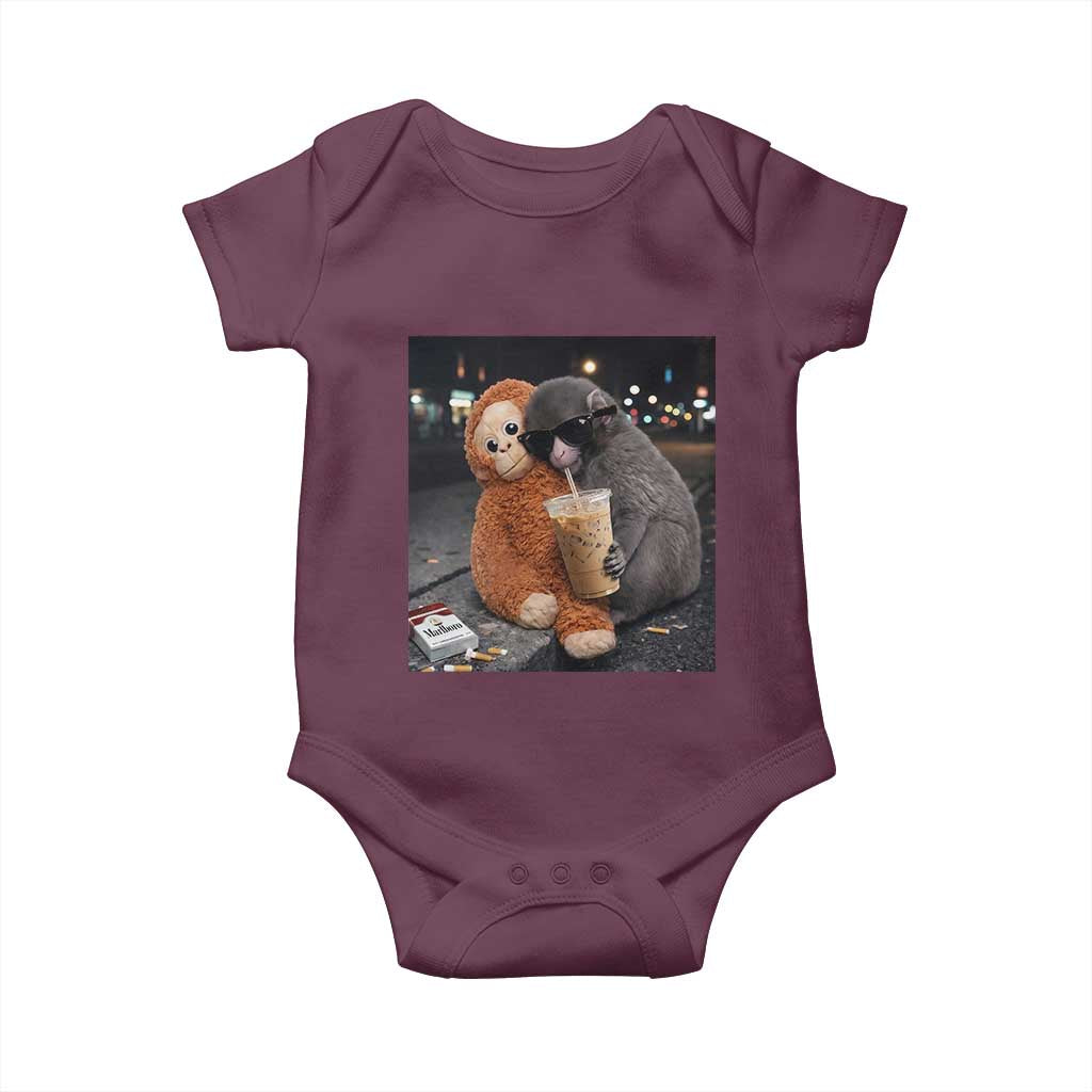 Punch Mokey Baby Onesie Funny Drinking Diet Coke Sunglasses Street Meme