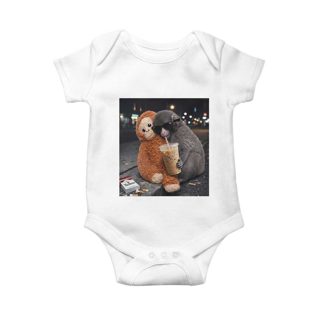 Punch Mokey Baby Onesie Funny Drinking Diet Coke Sunglasses Street Meme
